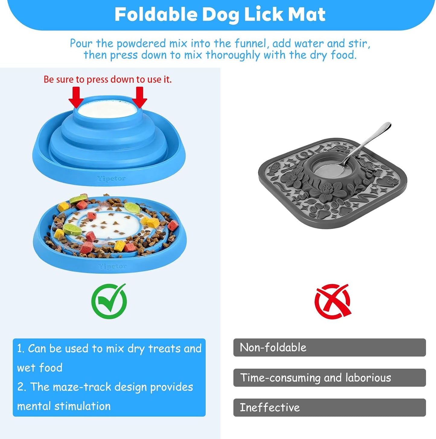 Revolutionary Silicone Dog Lick Mat: The Ultimate Convertible Slow Feeder for Fast-Eating Dogs