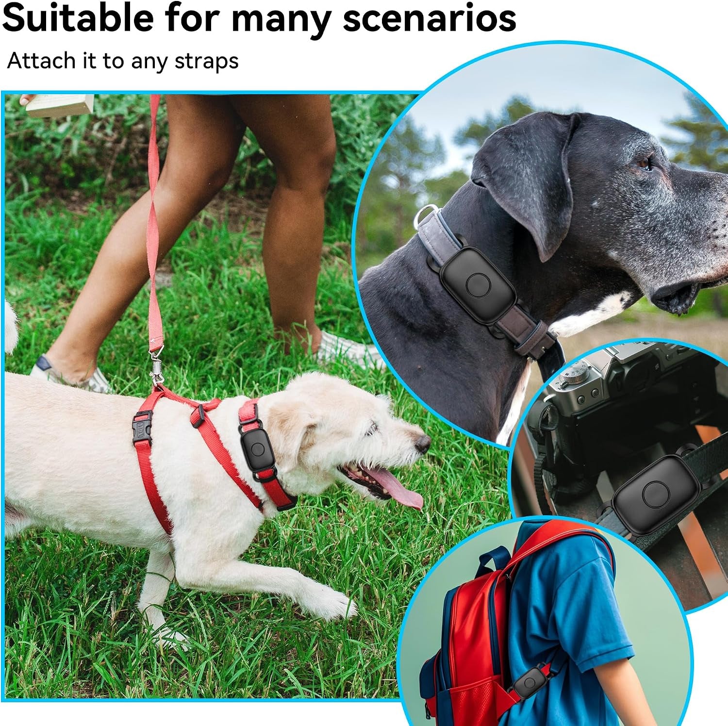2-Pack Waterproof Dog Collar Holder for Tile Life360 Pro Tracker–Not for Tile Mate/Sticker, Silicone Cover for Tile Tracker Case Pet Collar, Shockproof and Scratch-Resistant, Lightweight, Black